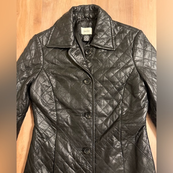Neiman Marcus Quilted Long Leather Jacket Size Small - Picture 8 of 8